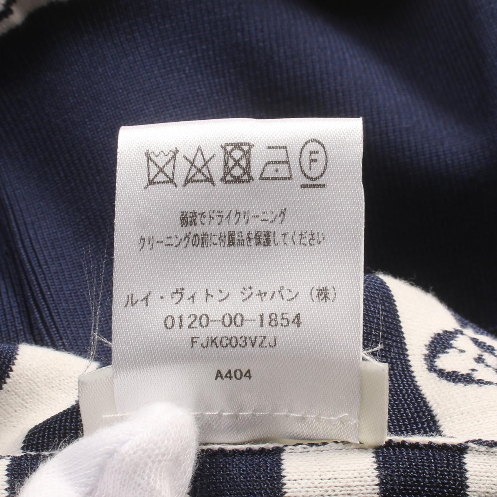 Louis Vuitton Lv Escal Logo Border Ensemble Navy White Cardigan Fjkc 03vzj