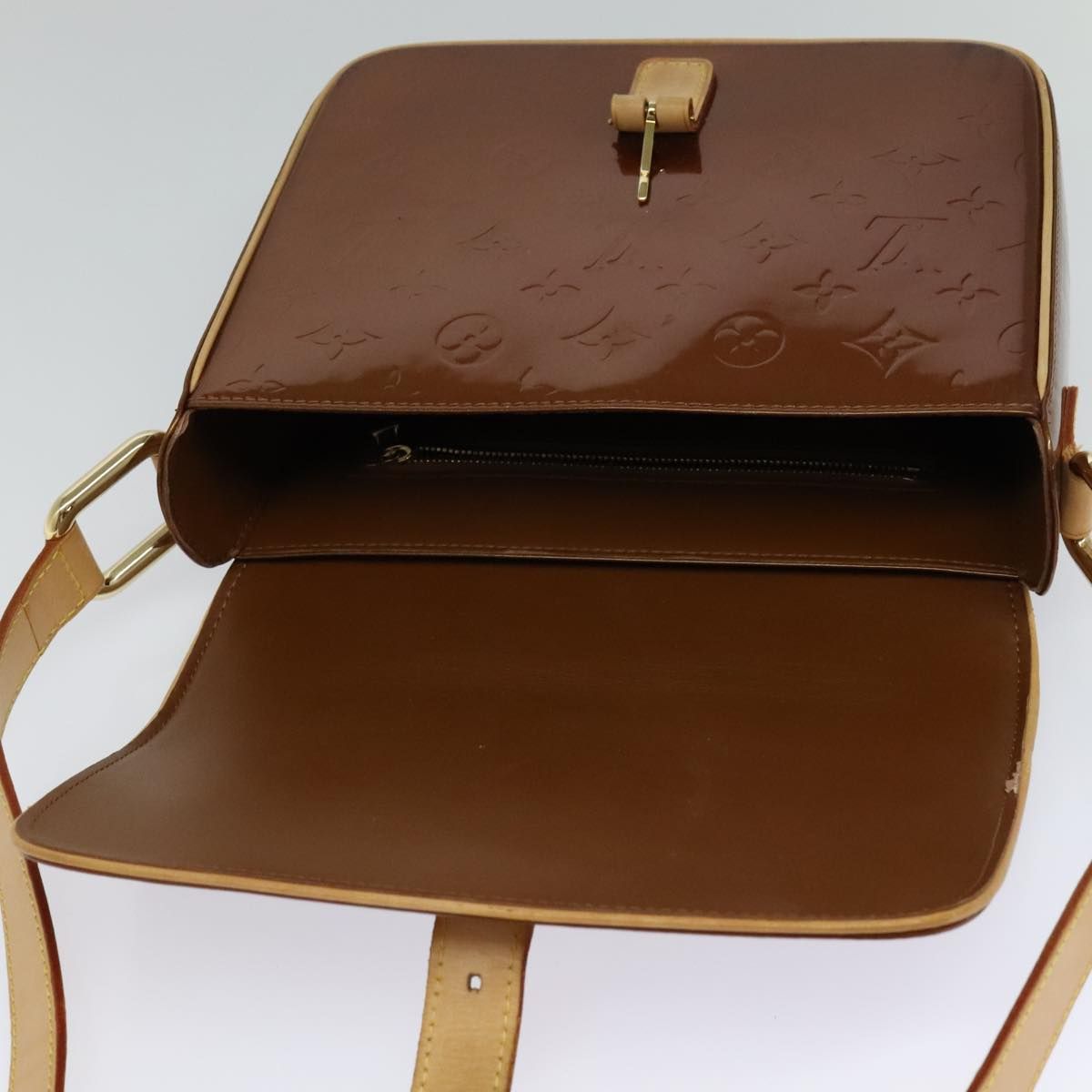 Louis Vuitton Vernis Christie Gm Shoulder Bag Bronze M 91107 Auth