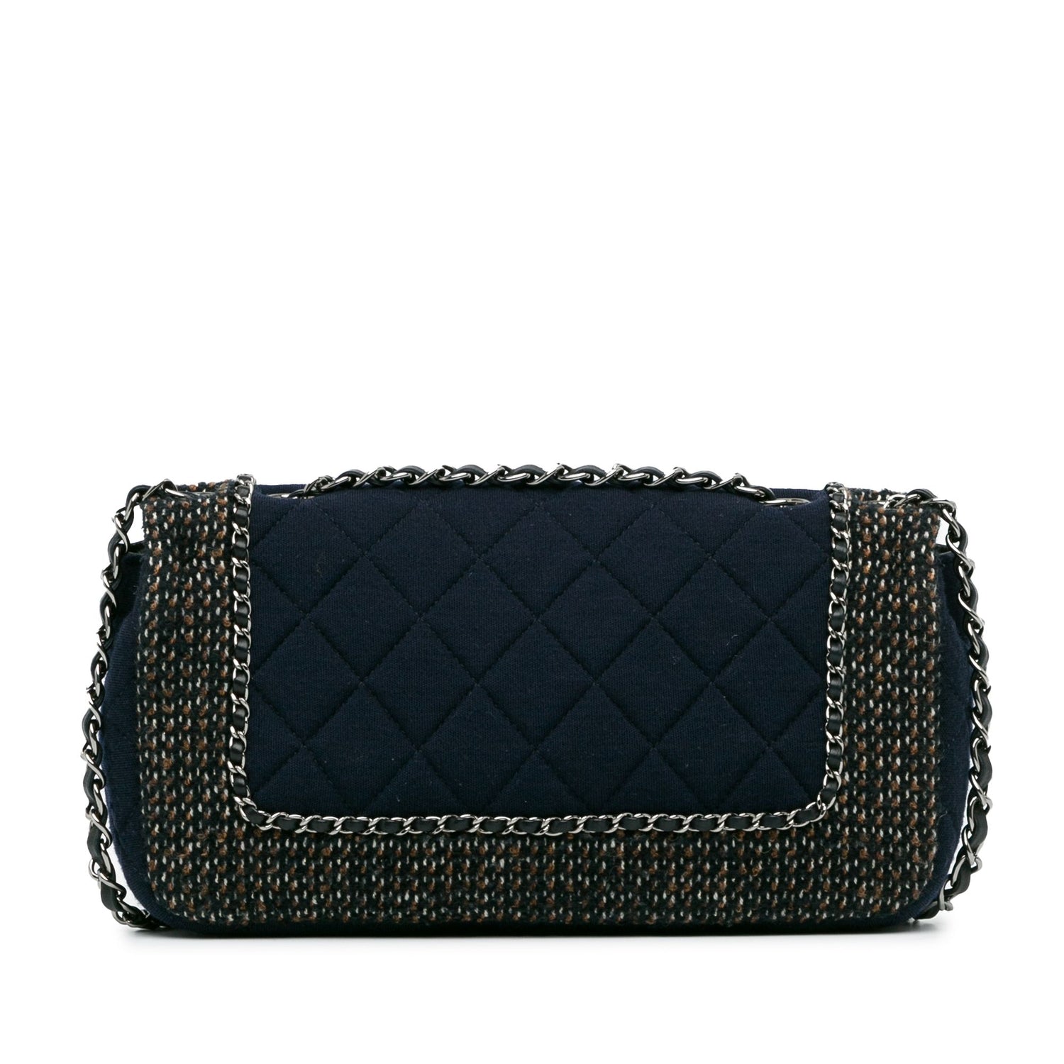 Chanel Small Jersey Tweed Flap Blue