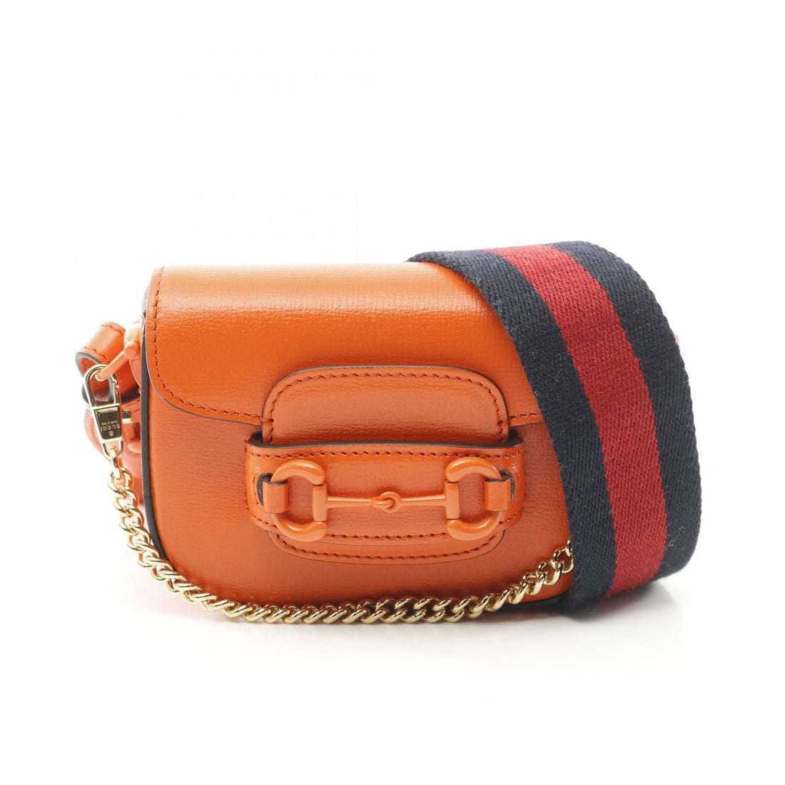 Gucci Mini Horsebit 1955 Shoulder Bag Orange Leather 726863