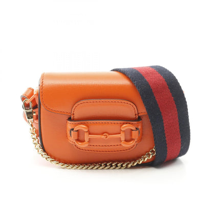 Gucci Mini Horsebit 1955 Shoulder Bag Orange Leather 726863