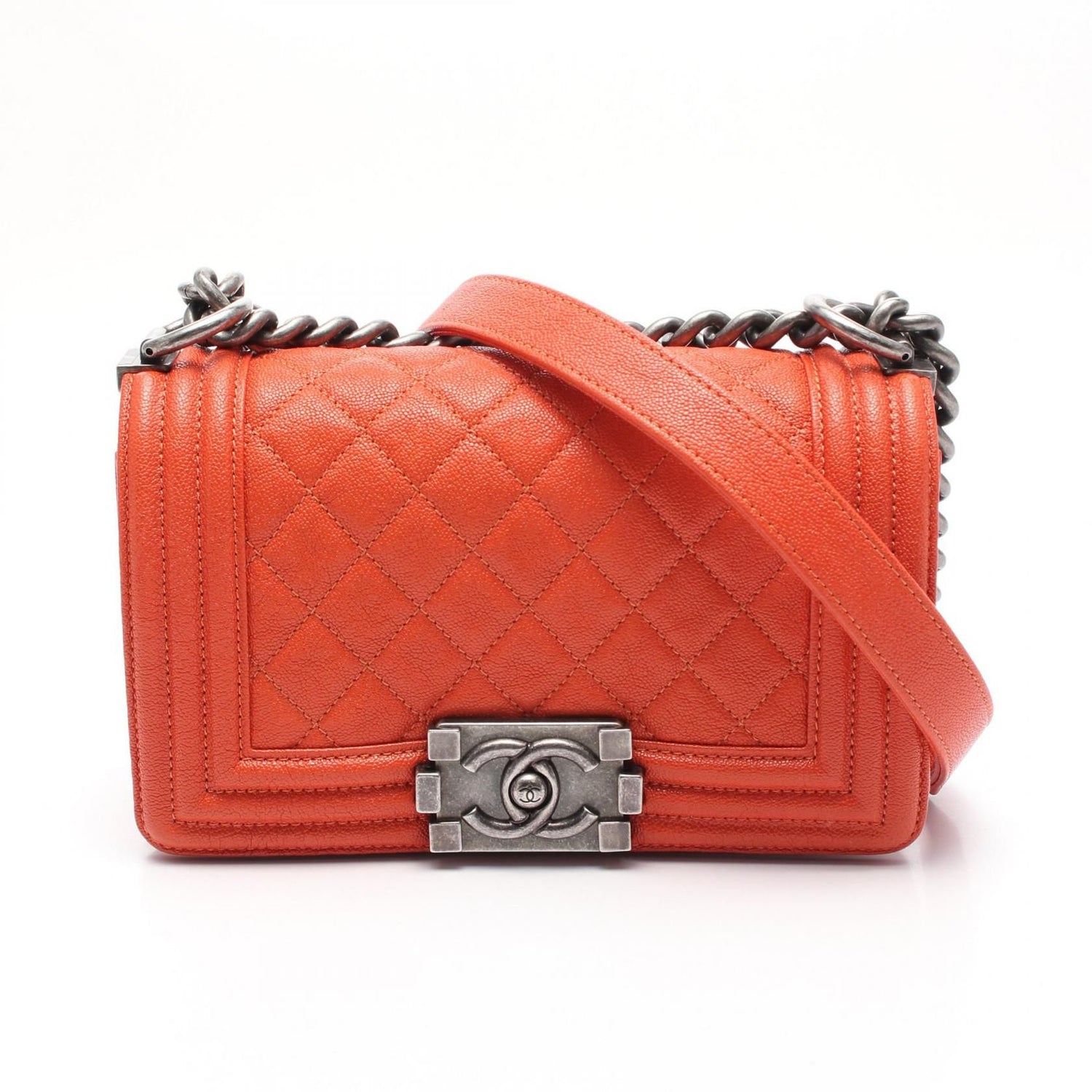 Chanel Boy Small Chain Shoulder Bag A 67085 Grained CalfskinOrange