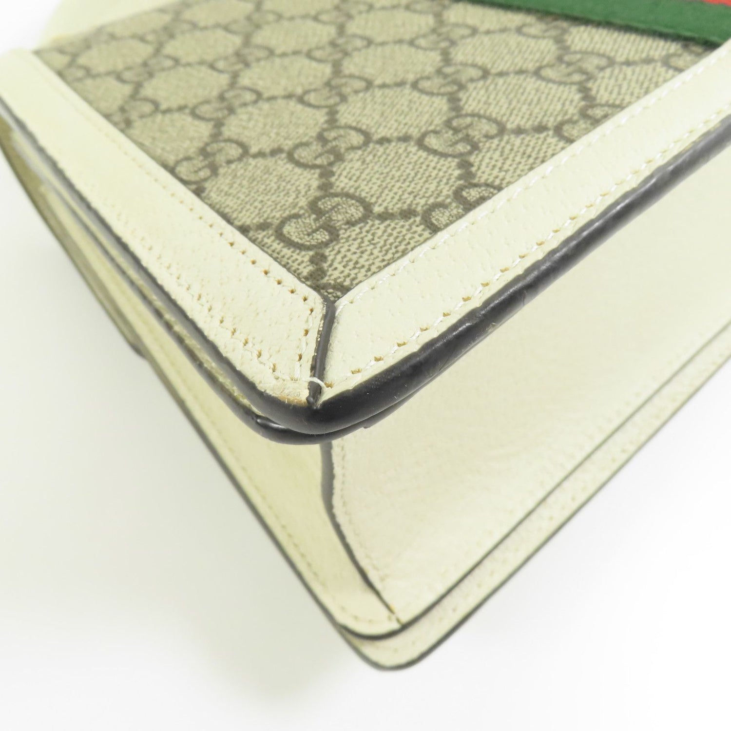 Gucci GG Supreme Monogram Small Queen Margaret Top Handle Bag Beige White