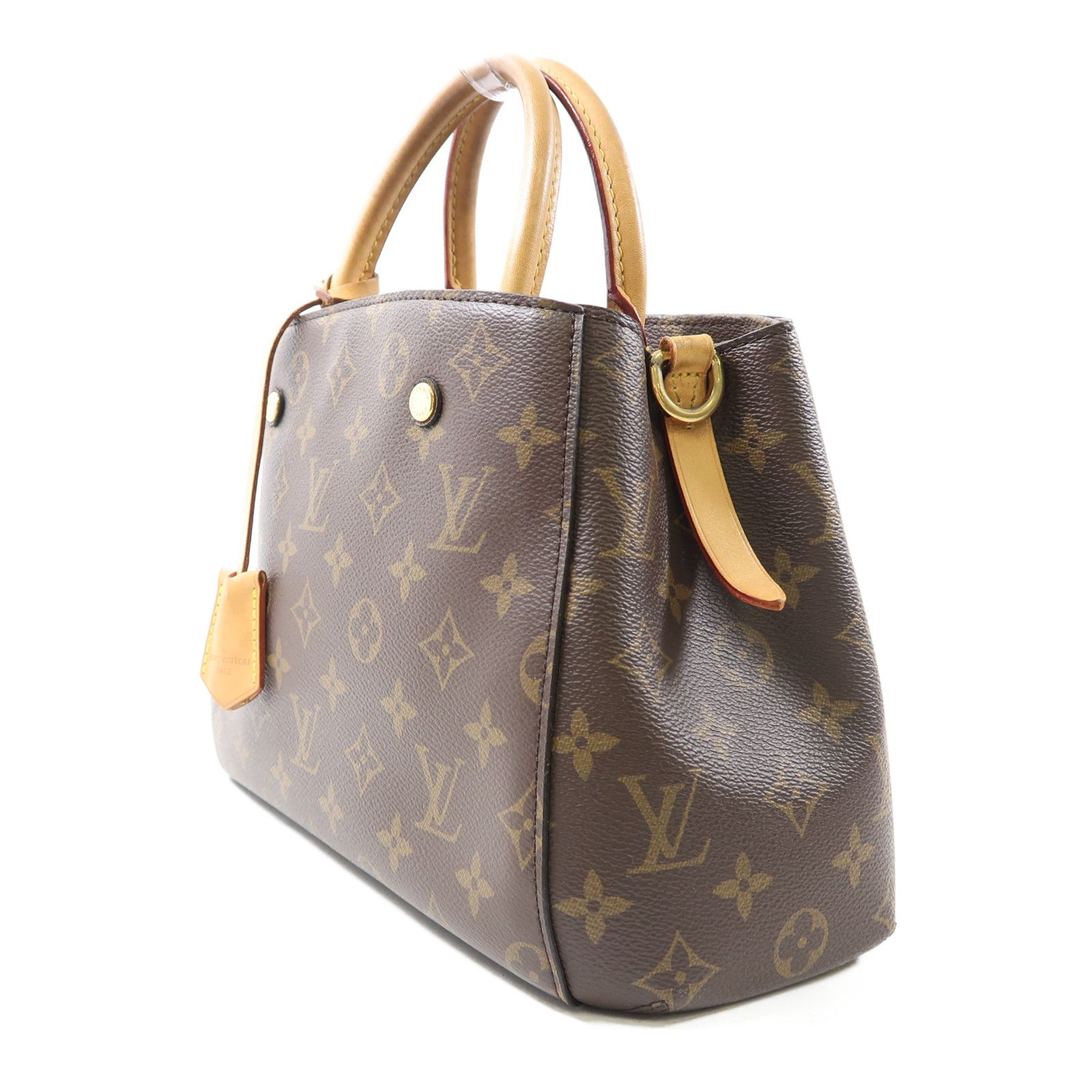 Louis Vuitton Monogram Montaigne Bb Hand-turn Shoulder Bag Palm Color Brown Brown 2way Shoulder Bag M 41055