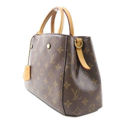 Louis Vuitton Monogram Montaigne Bb Hand-turn Shoulder Bag Palm Color Brown Brown 2way Shoulder Bag M 41055