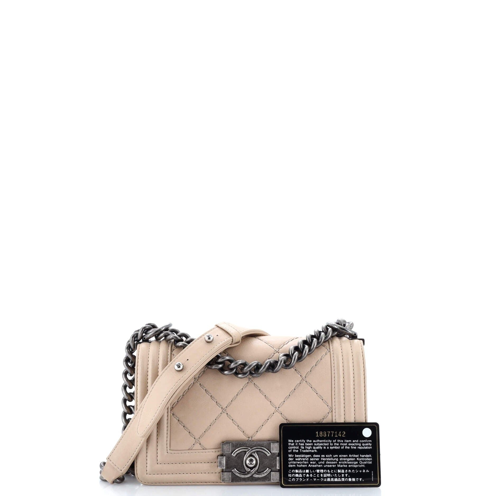 Chanel Stitch Boy Flap Bag Quilted Calfskin Small