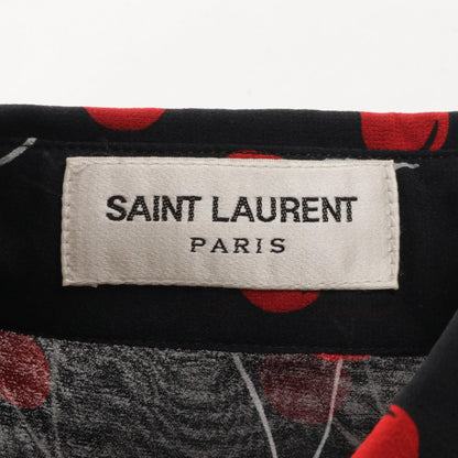 Saint Laurent Paris Blouse Black Red White Silk