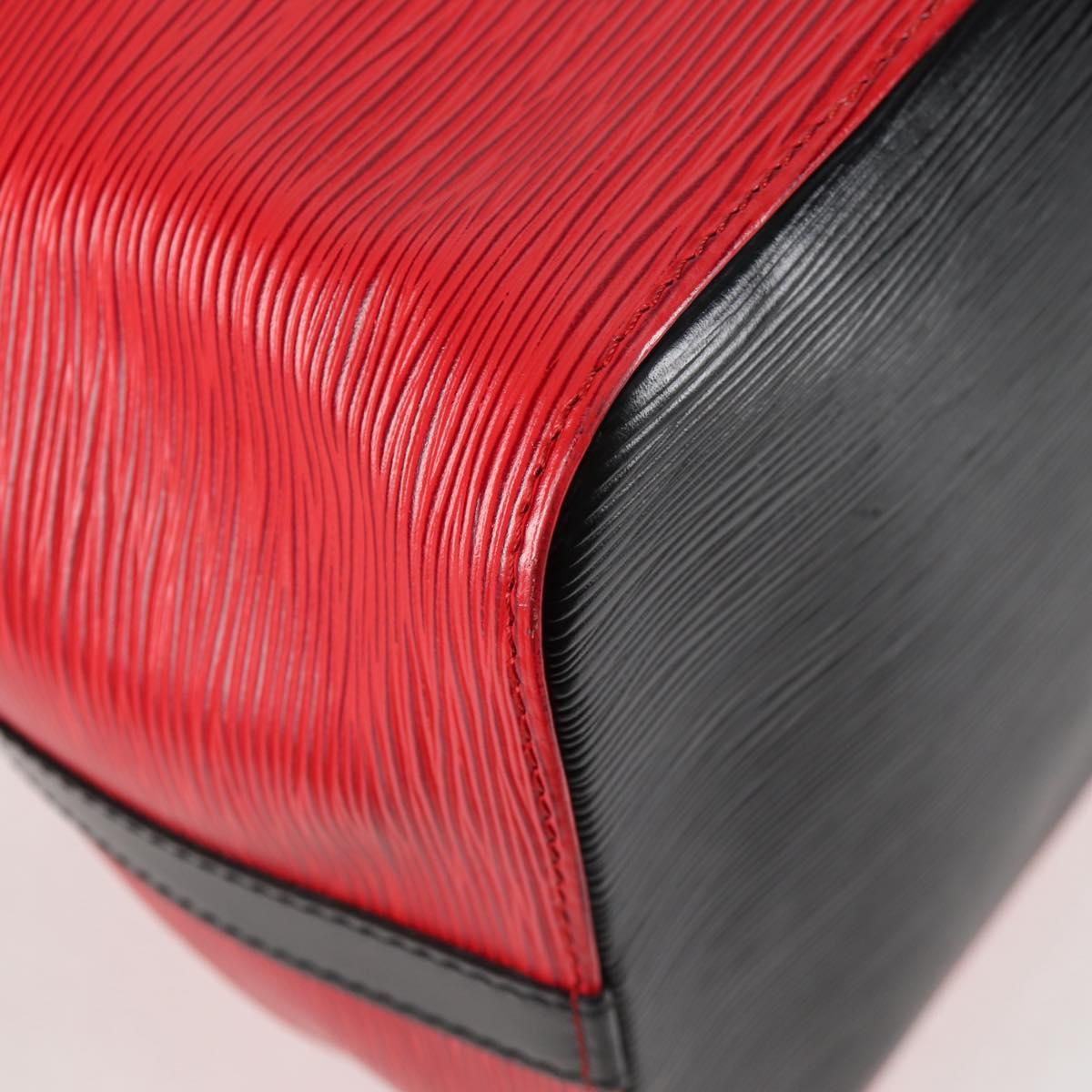 Louis Vuitton Epi Petit Noe Shoulder Bag Bicolor Black Red M 44017 Auth