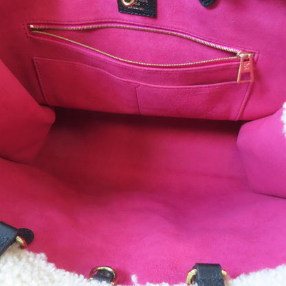 Louis Vuitton Cowhide Leather/wool On The Go Gm Tote Bag Hand-handed Shoulder Bag Black/white Black White Black 2way Sho