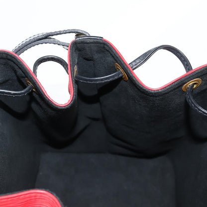 Louis Vuitton Epi Petit Noe Shoulder Bag Bicolor Black Red M 44017 Auth