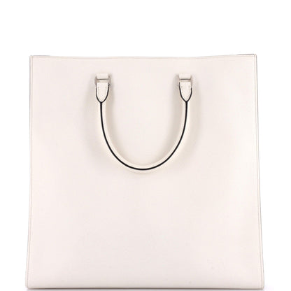 Triangle Logo Convertible Open Tote Saffiano Leather Large