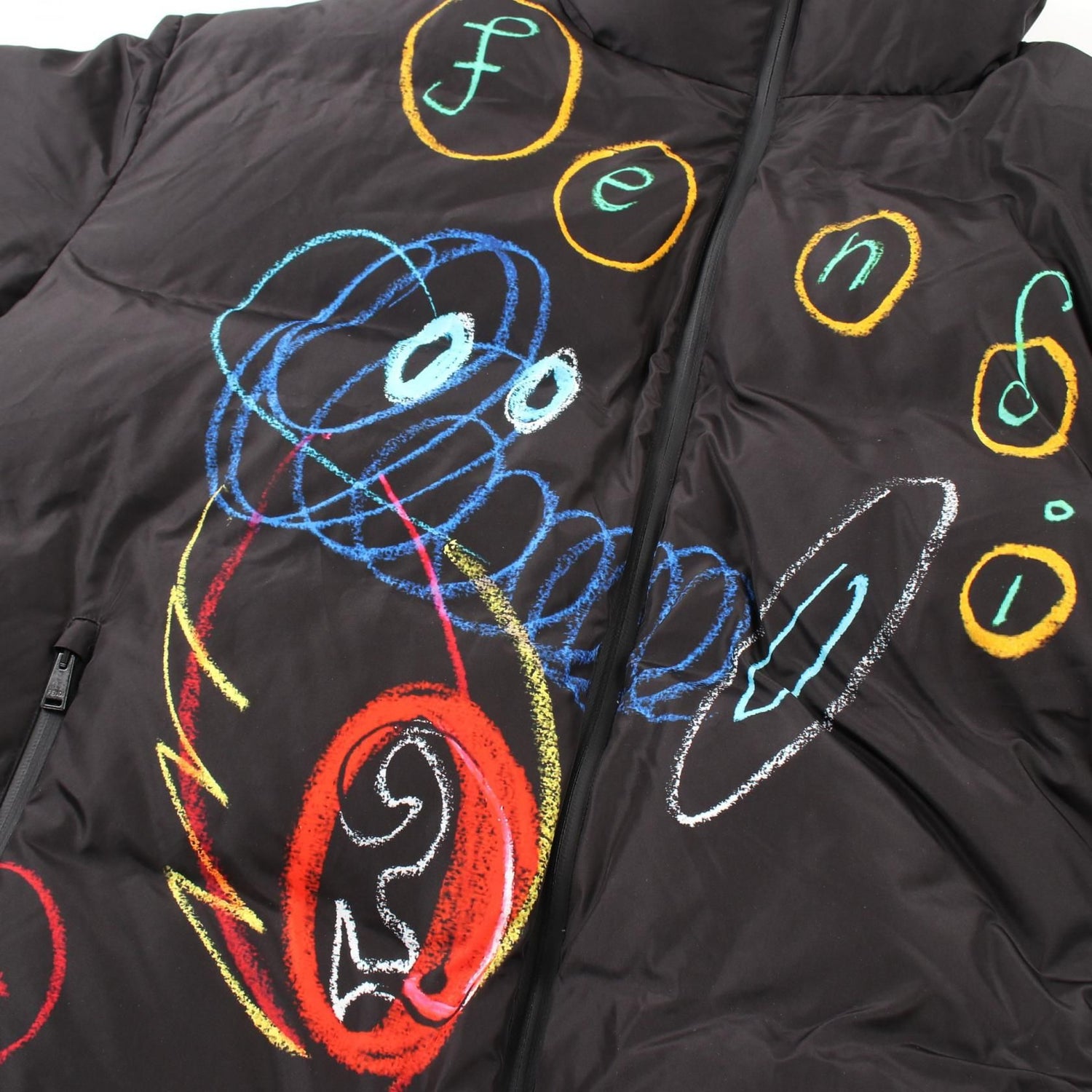 Fendi Down Jacket Faa 749agrk Polyester Black Multicolor Mens M