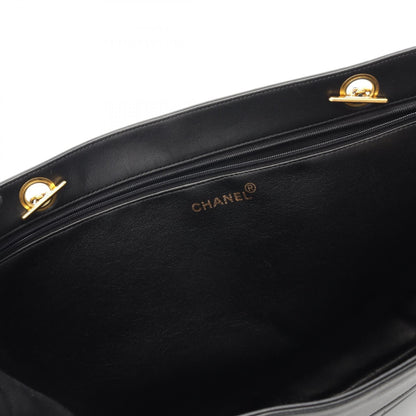 Chanel Black Deca Coco Mark Tote Bag Lambskin (sheep Leather)