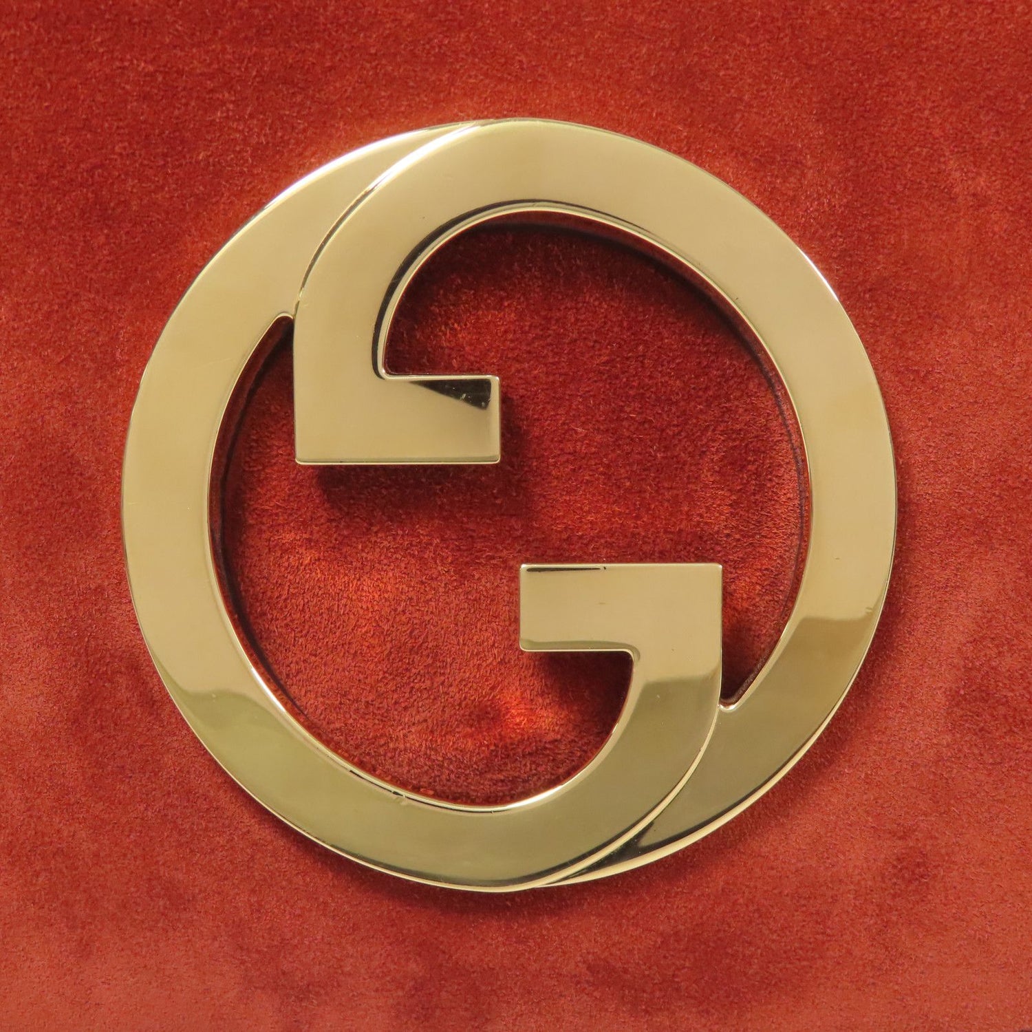 Gucci Calfskin Blondie Chain Shoulder Flap Bag Red Burgundy Suede 699268