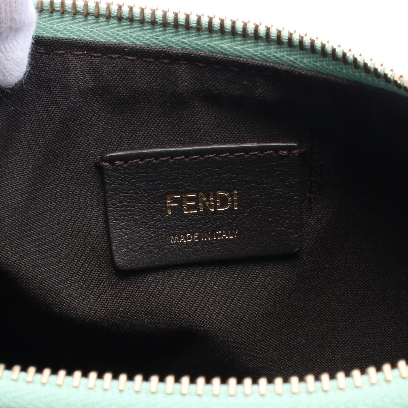 Fendi Handbag Green Leather 8br 798