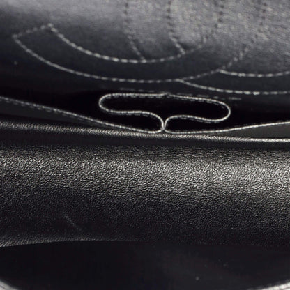 Chanel So Black Reissue 2.55 Flap Bag Chevron Aged Calfskin 225