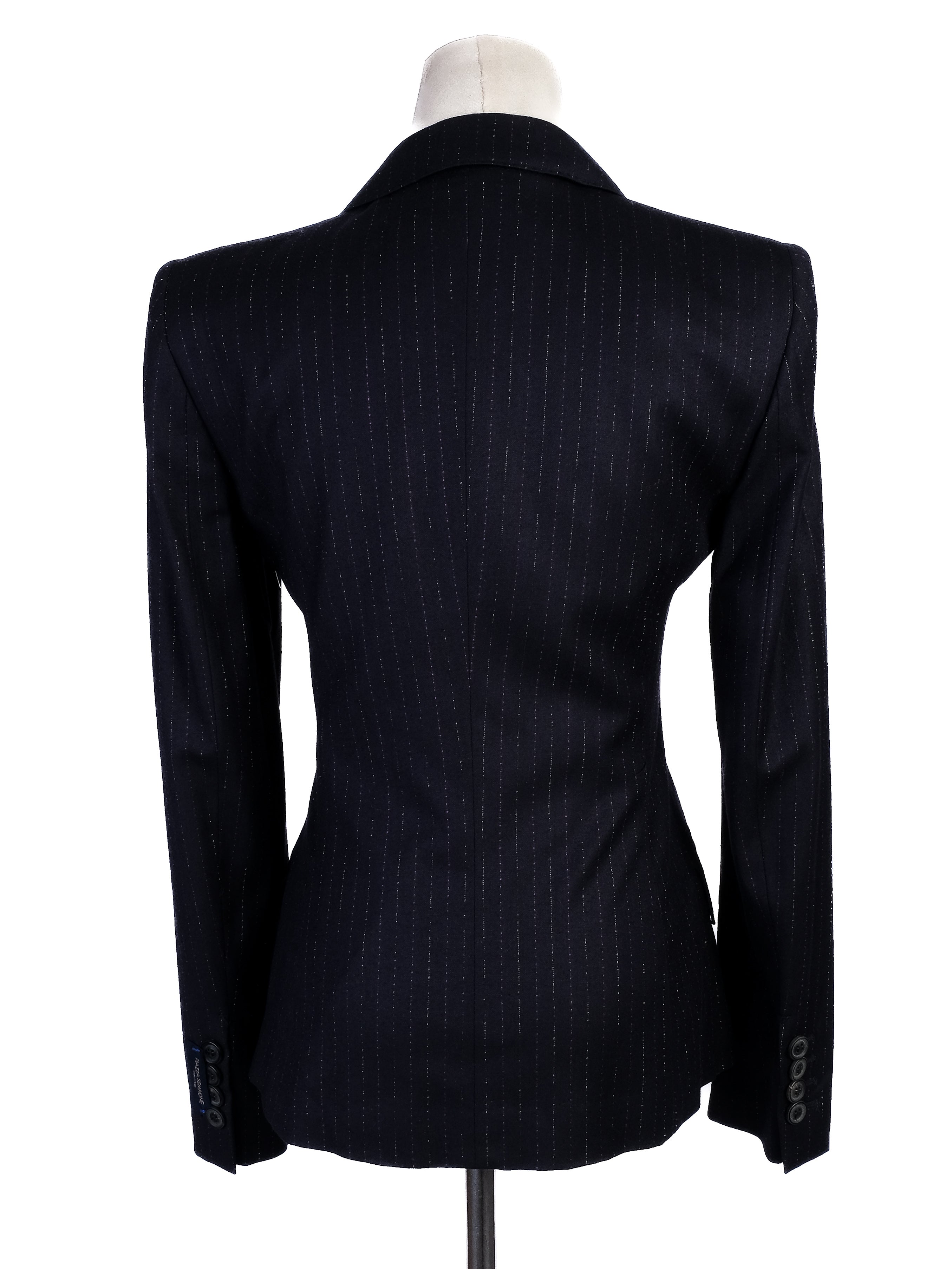 NEW Black Wool of Lana WomenÕs Blazer Size S - Pinstripe Design