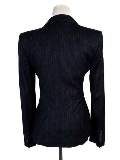 NEW Black Wool of Lana WomenÕs Blazer Size S - Pinstripe Design