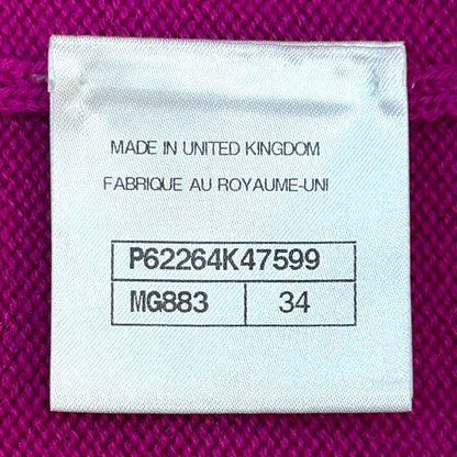 Chanel Cashmere Cardigan Purple White Pink 34