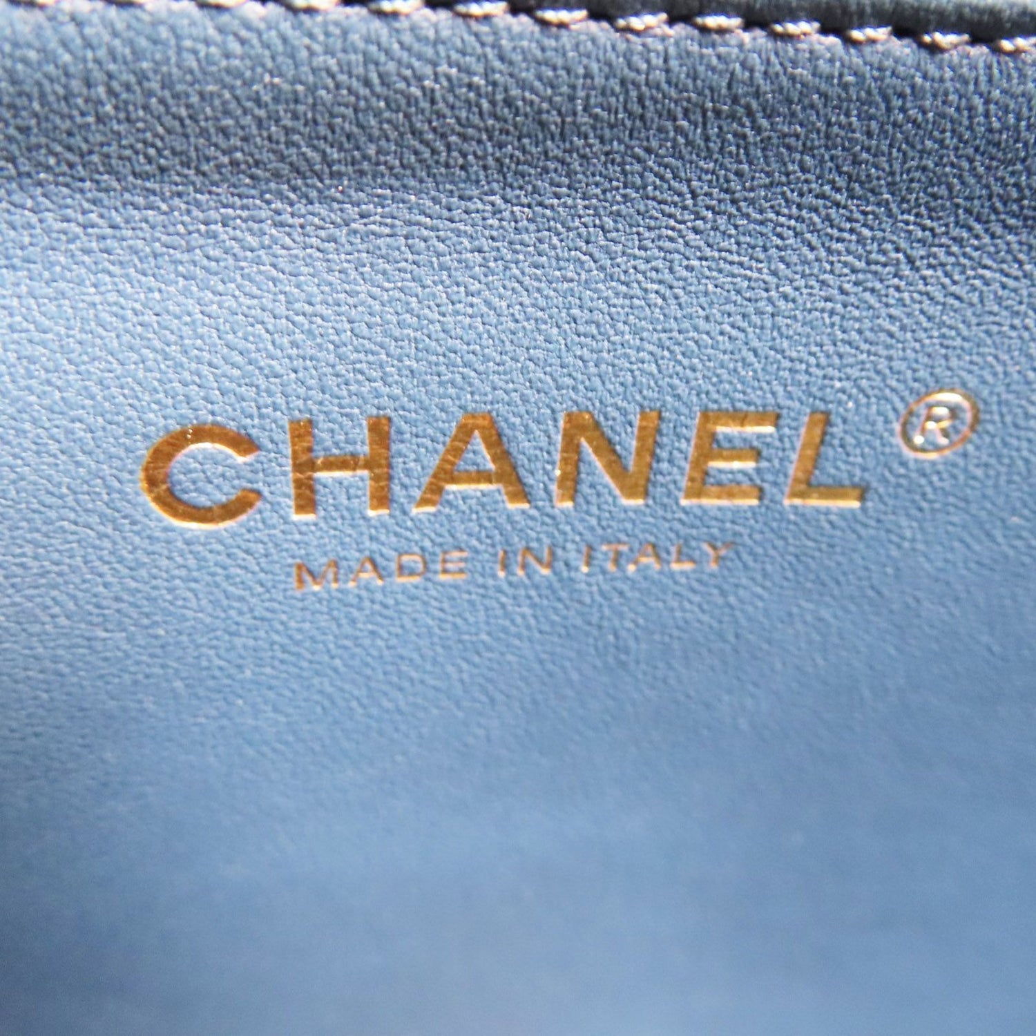 Chanel Matelasse Coco Mark Shoulder Handbag Calfskin Blue Gold Metal