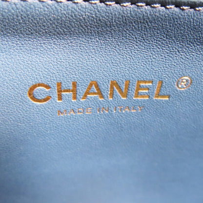 Chanel Matelasse Coco Mark Shoulder Handbag Calfskin Blue Gold Metal