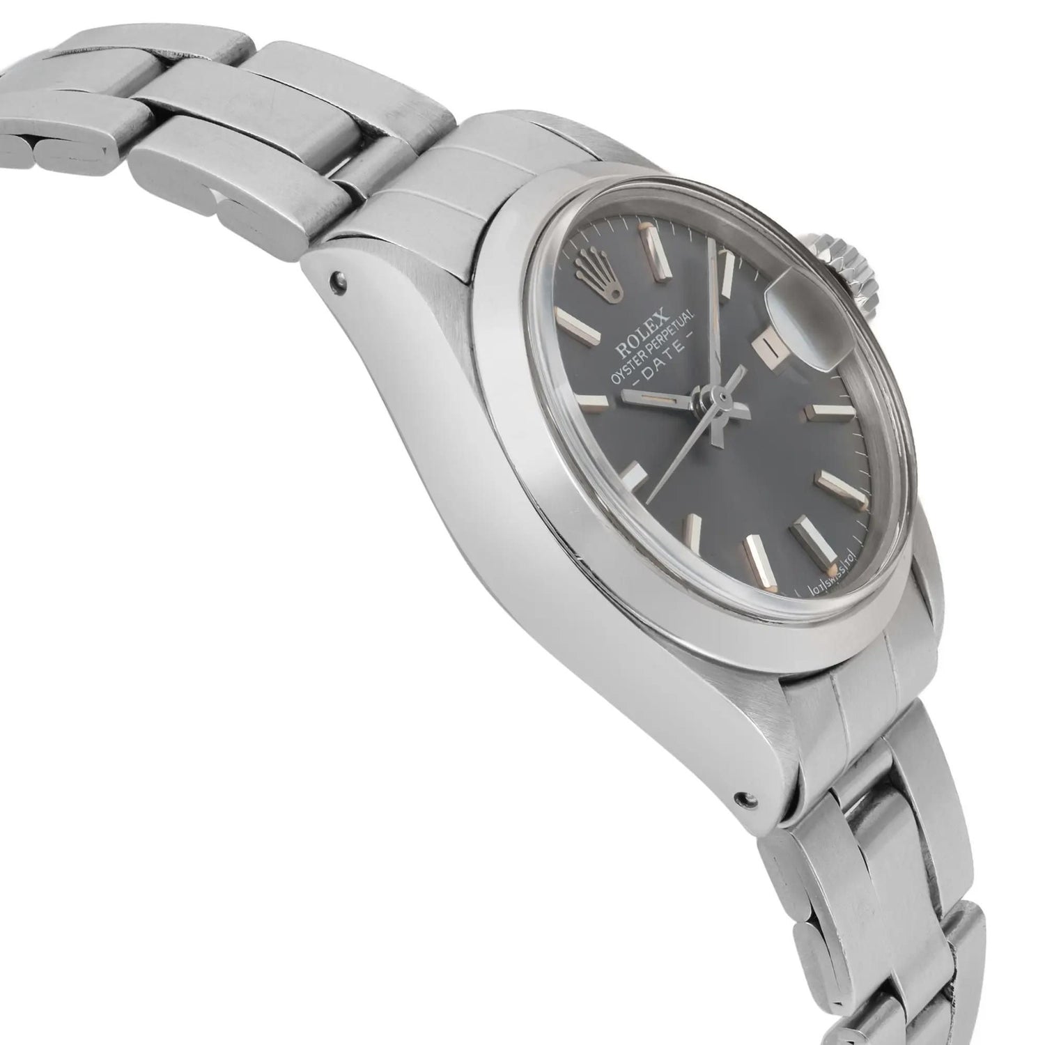Rolex Perpetual Date 26mm Steel Slate Dial Ladies Automatic Watch 6916