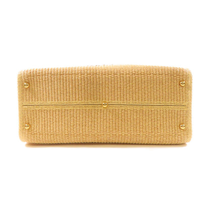 Fendi Woven Straw Sunshine Medium Tote Hand-sewn Shoulder Bag Light Brown 2way Shoulder Bag Beige Other Woven St