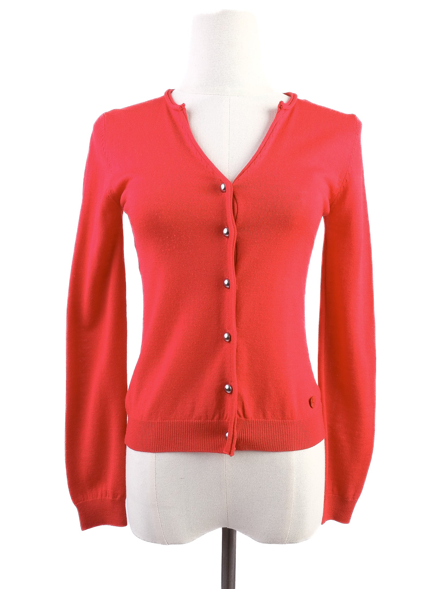 EXCELLENT Moschino Red Wool Cardigan Sweater Size S