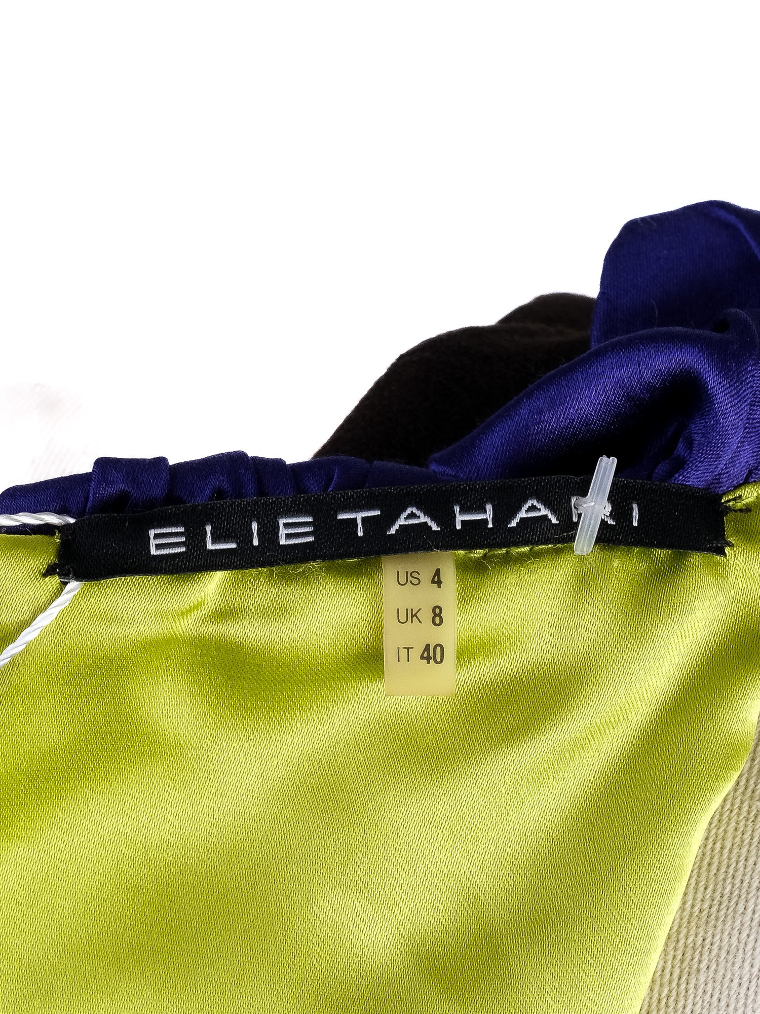 Elie Tahari WomenÕs Sleeveless Dress M Wool Black Blue Multicolor Hem