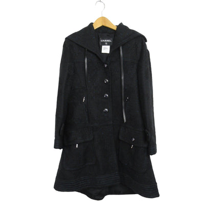 Chanel Black Acrylic Windbreaker Coat P 47025v 34989 