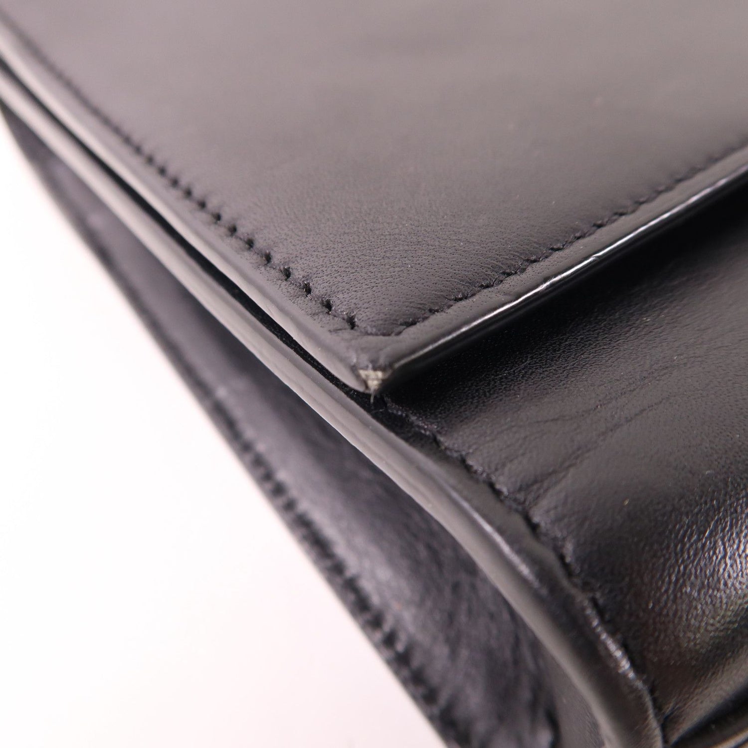 Saint Laurent Cowhide Leather Shoulder Bag Black Calfskin (cowhide) 470428