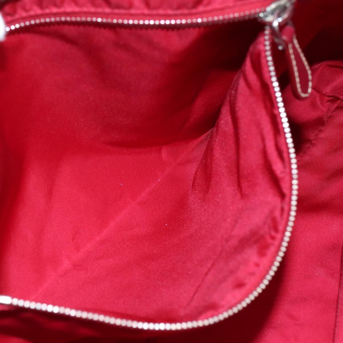 Prada Tote Bag Nylon Pink Silver Auth