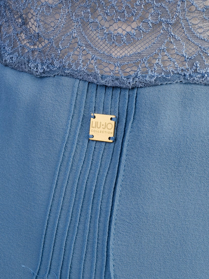 Liu Jo Blue Lace Detail Dress Size L Excellent Condition