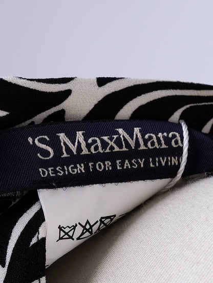 Excellent Max Mara Sleeveless Black and White Patterned Dress Women