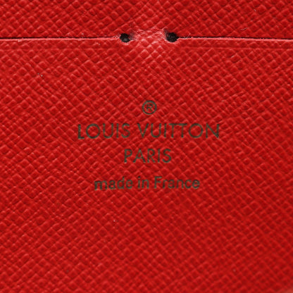 Louis Vuitton Zippy Wallet Retiro Cerise Brown Red Around Long Wallet M 61854