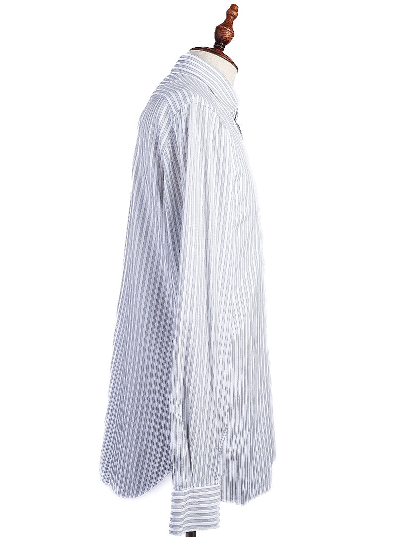 Excellent Isaia Striped Long-Sleeve Shirt Size L Cotton Blend