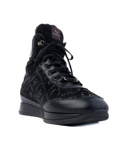 Excellent Byblos Black Leather High-Top Sneakers Size 38