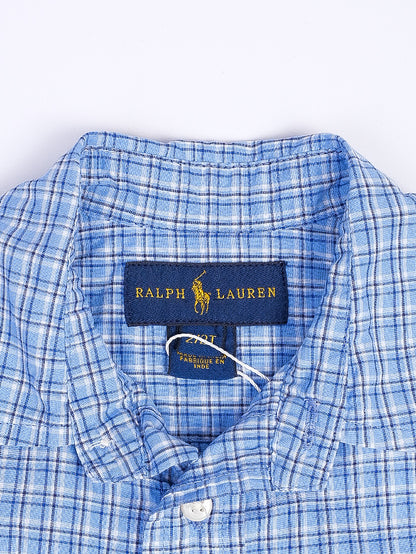 Excellent Ralph Lauren Kids Blue Checkered Long Sleeve Shirt Size 2