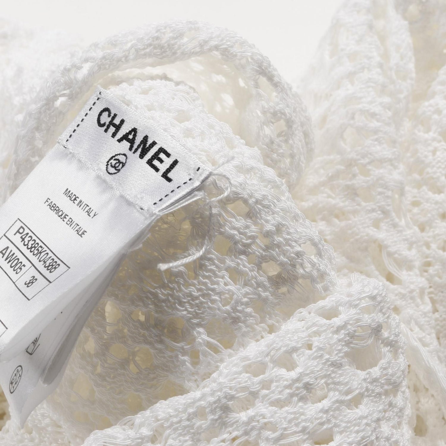 Chanel White T-shirt Cotton Nylon P 43385k 04388