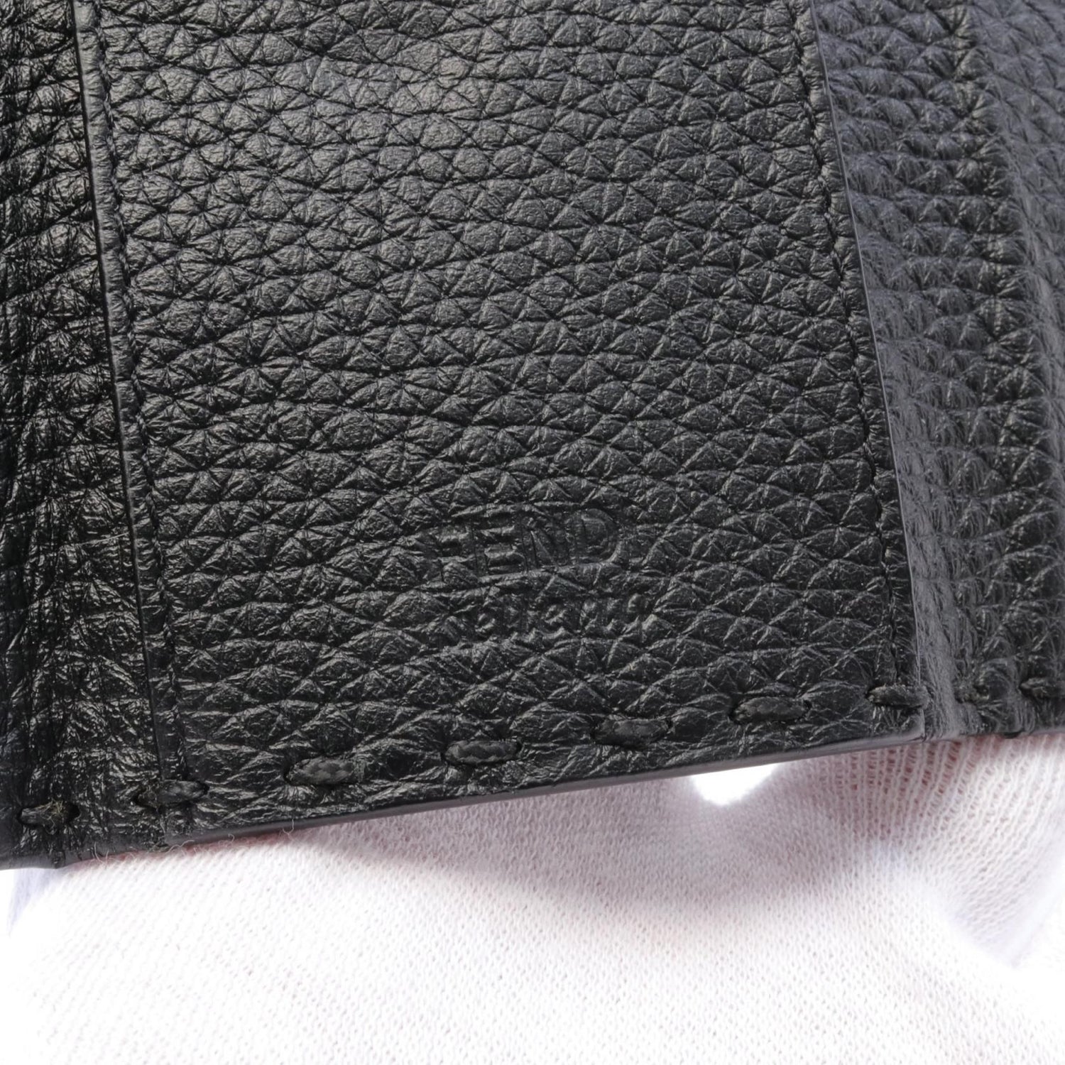 Fendi Selleria Key Holder Black Leather 7ap 011