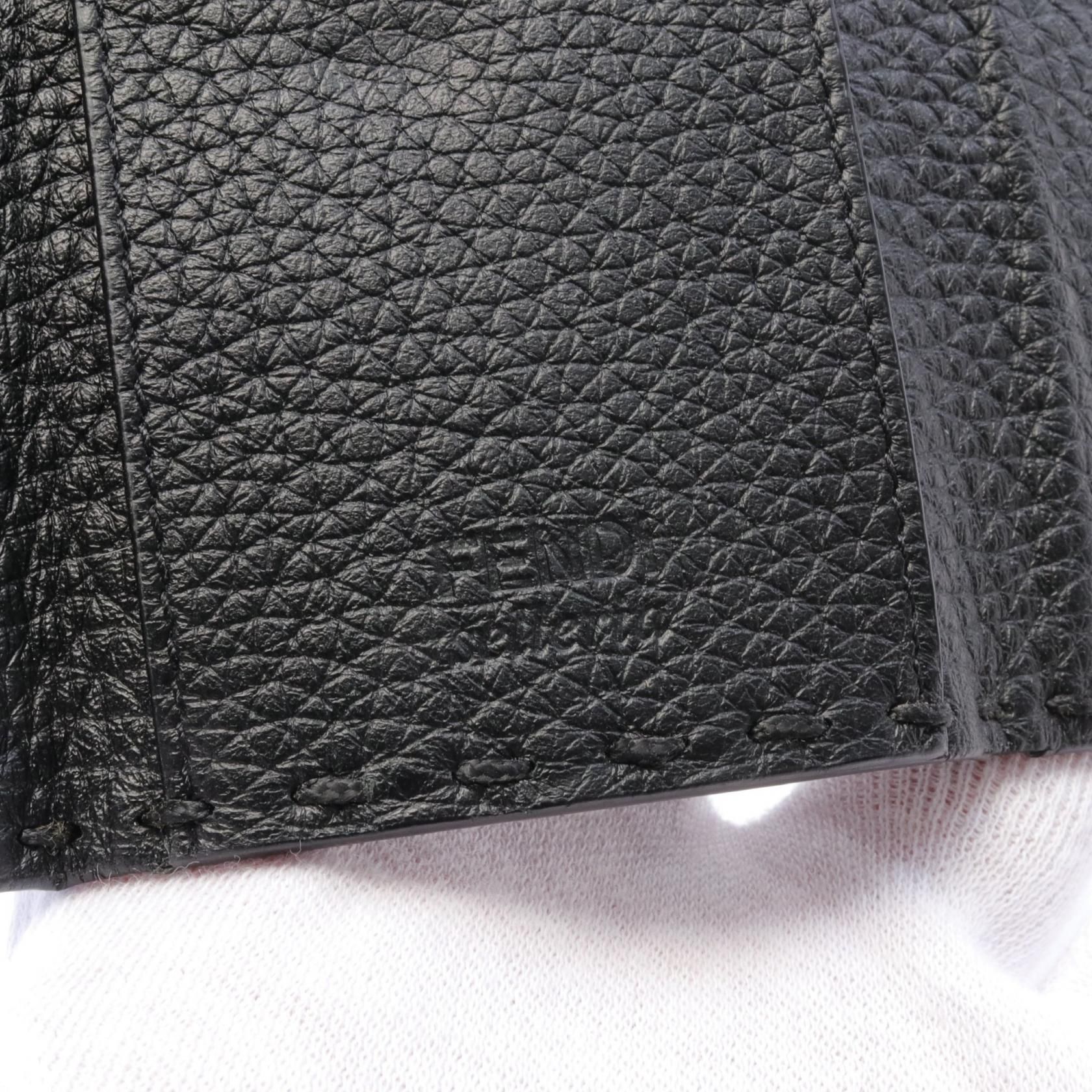 Fendi Selleria Key Holder Black Leather 7ap 011
