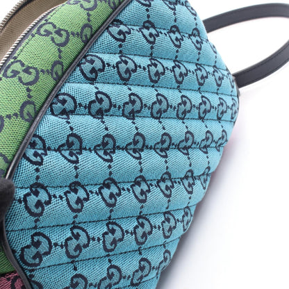 Gucci Gg Marmont Gg Canvas Quilted Shoulder Bag Yellow Navy Multicolor Canvas 447632