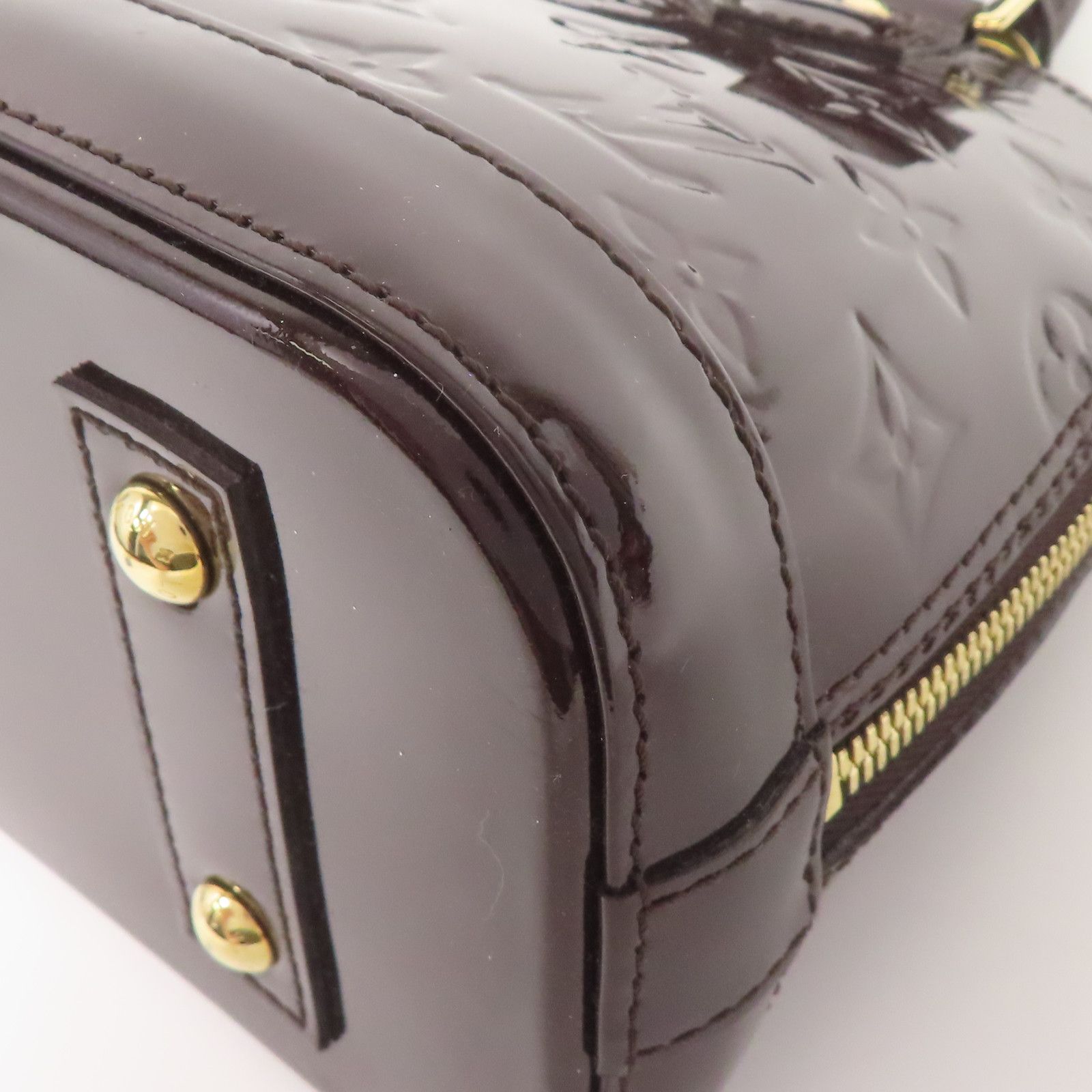 Louis Vuitton Vernis Alma Bb Handmade Shoulder Bag Red Amarante 2way Shoulder Bag M 91678