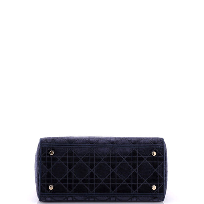 Christian Dior Lady D-Lite Bag Cannage Embroidered Velvet Medium