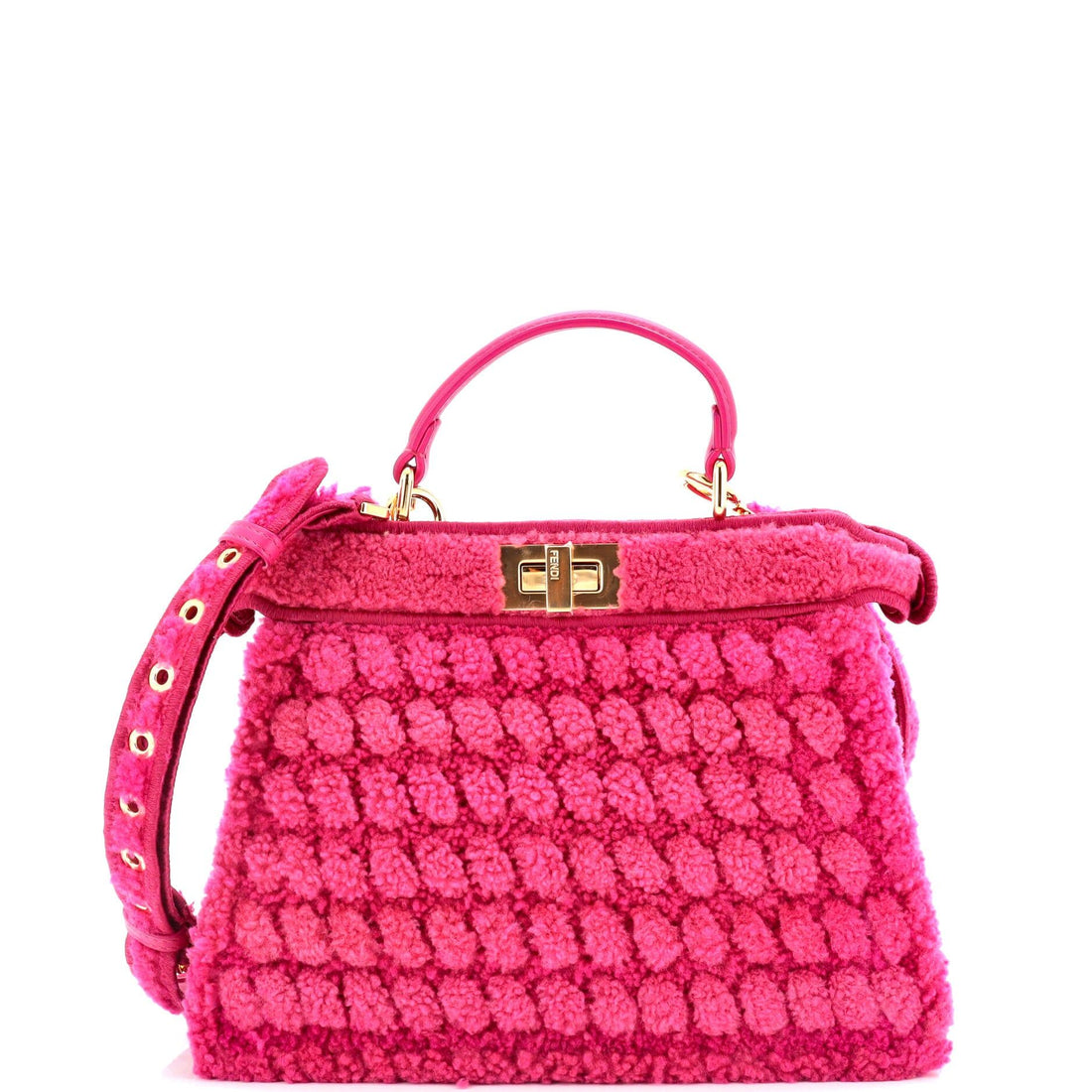 Fendi Peekaboo Iseeu Bag Woven Shearling Small