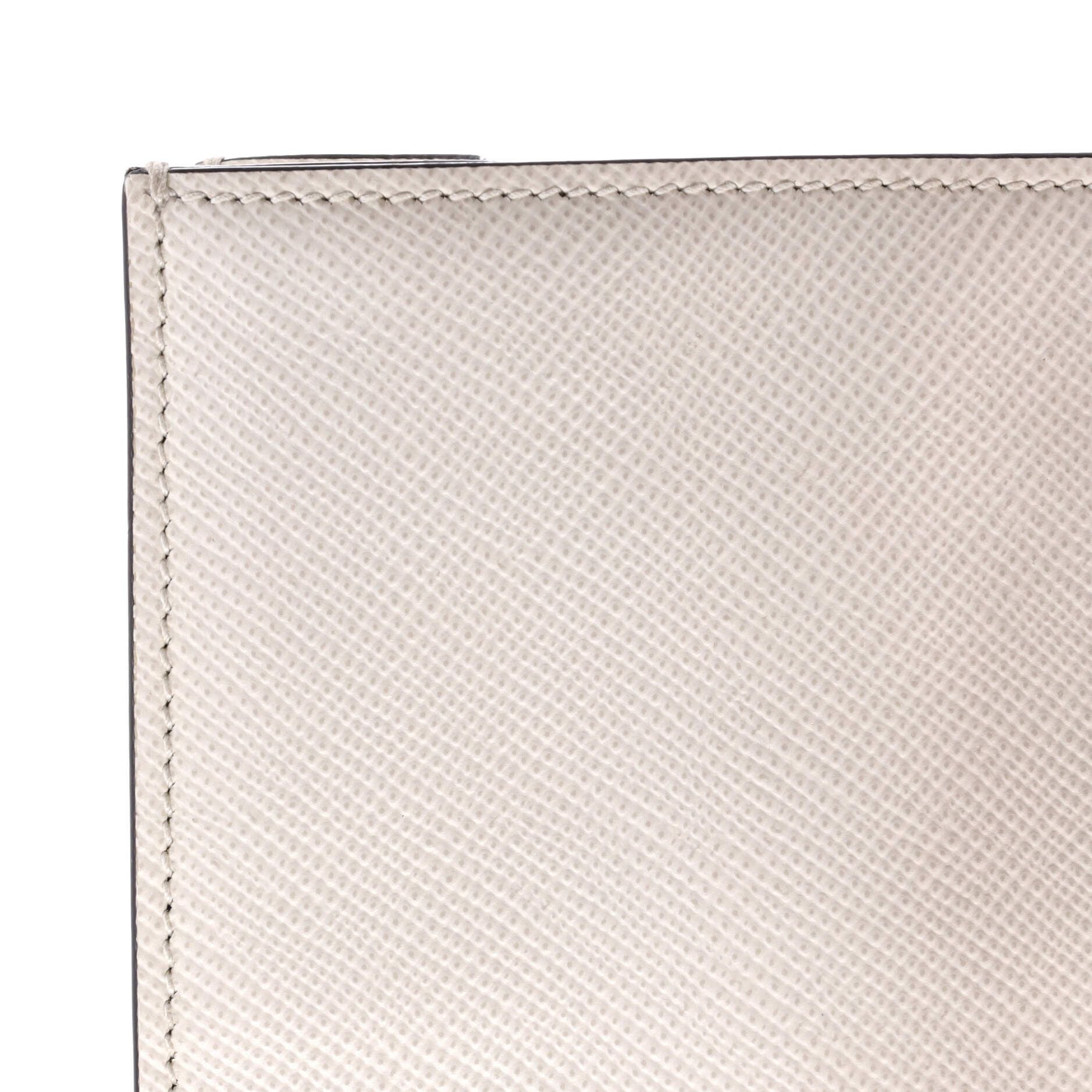 Triangle Logo Convertible Open Tote Saffiano Leather Large