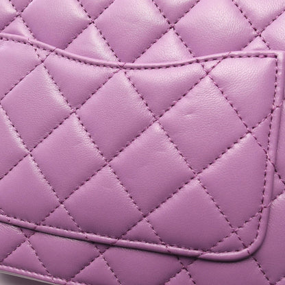 Chanel Purple Matelasse Handbag Lambskin (sheep Leather) As 3222