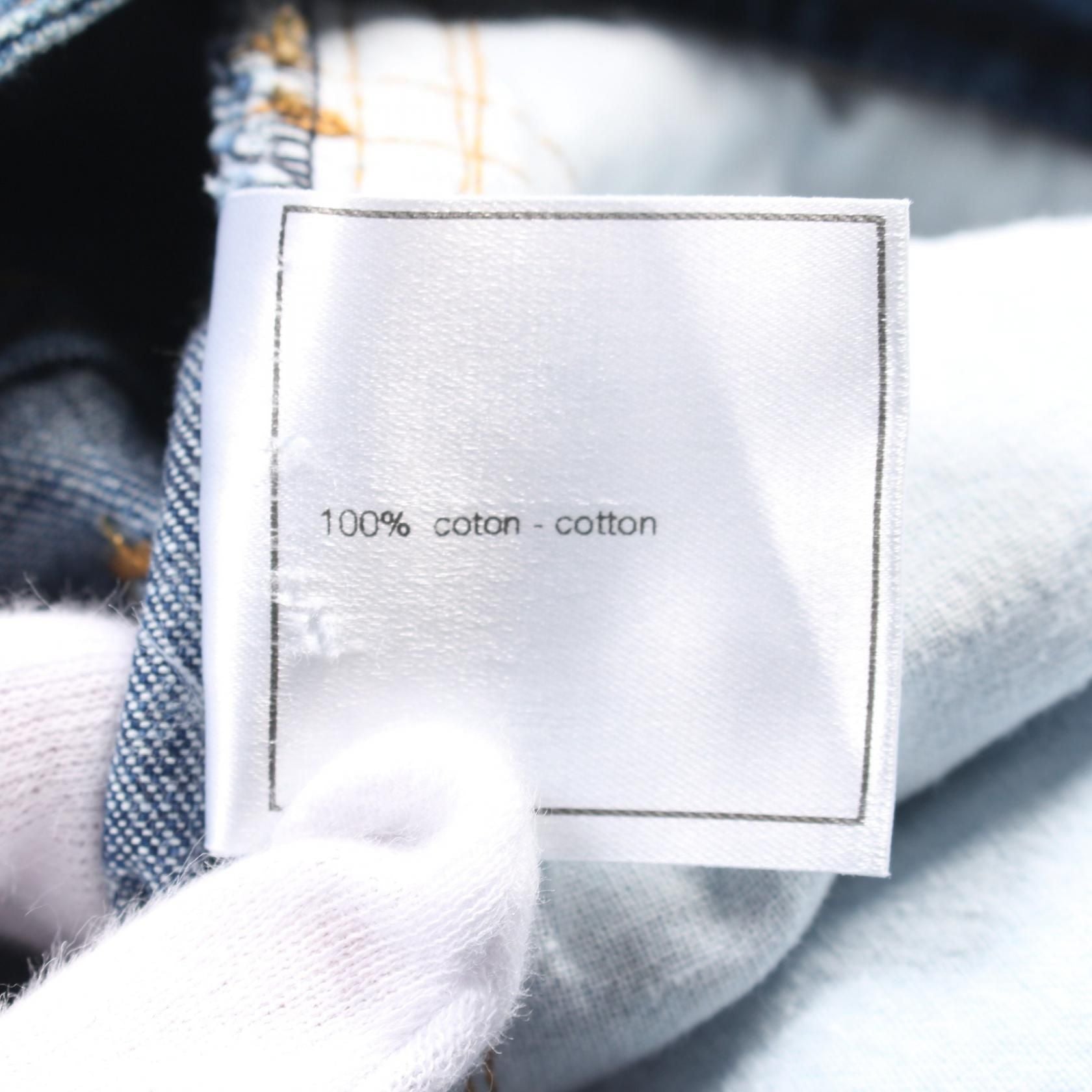 Chanel Blue Coco Mark Button Denim Pants Cotton P 12507v 07228