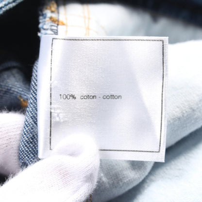 Chanel Blue Coco Mark Button Denim Pants Cotton P 12507v 07228