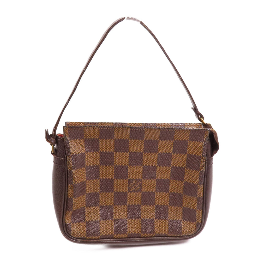 Louis Vuitton Damier Trousse Makeup Accessory Pouch Kinpaku Handmade Bag Palm Color Ebene Brown Accessory Pouch (with